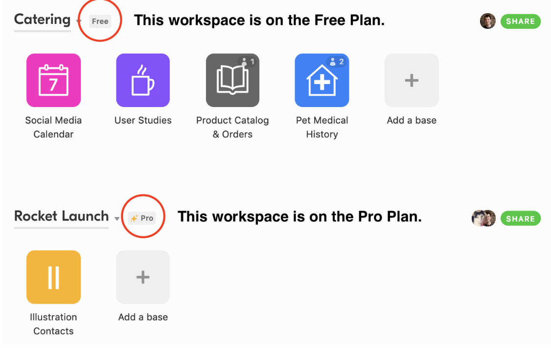 airtable pro pricing