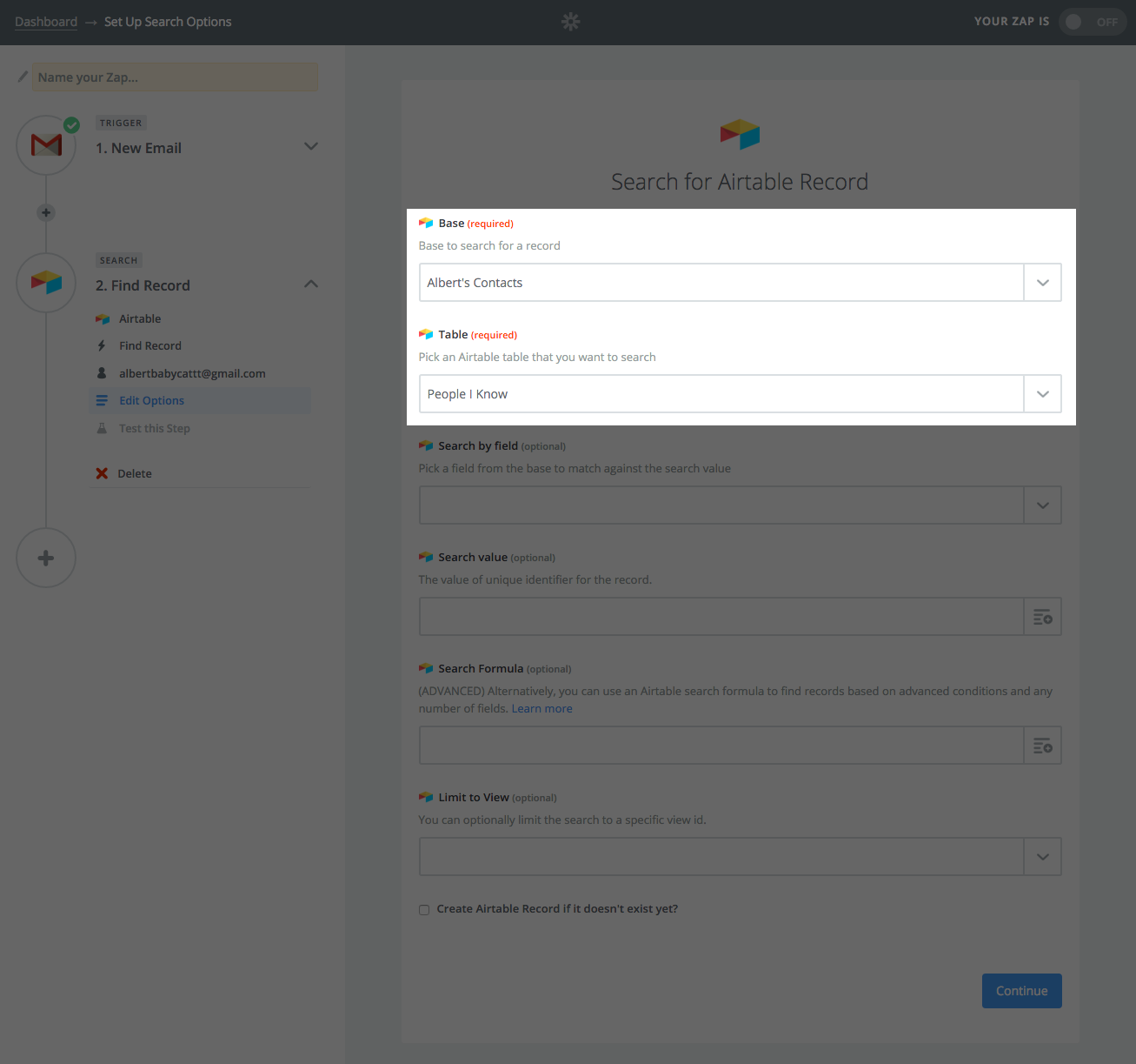 airtable zapier gmail