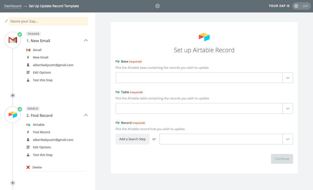 zapier with airtable