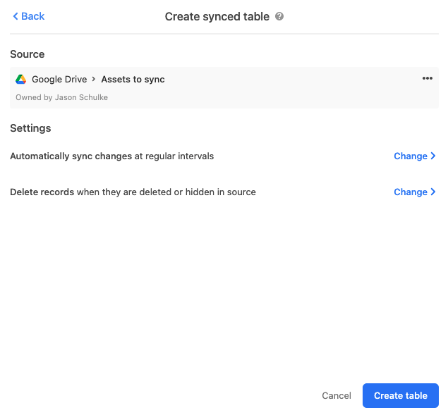 sync google sheet to airtable