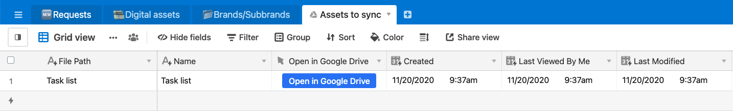 airtable to google sheets sync