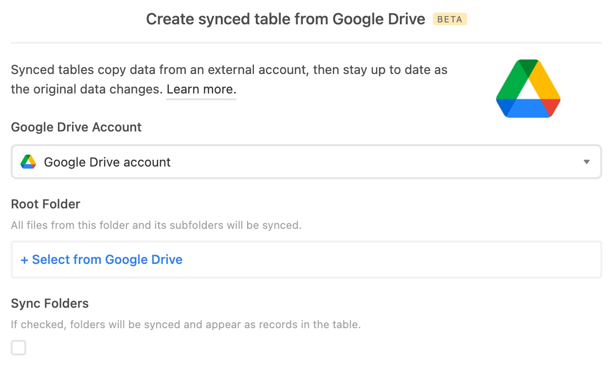 sync google sheet to airtable