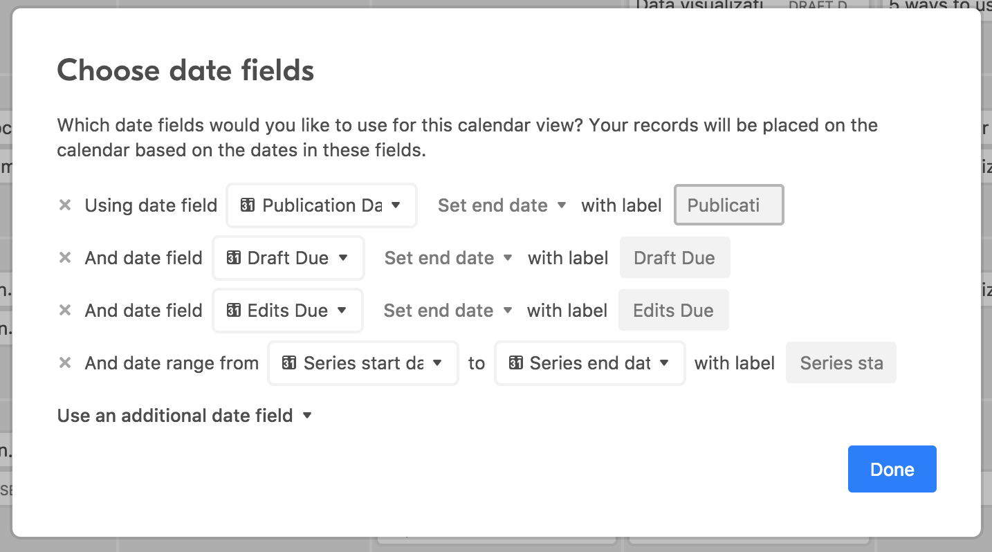 Select date fields