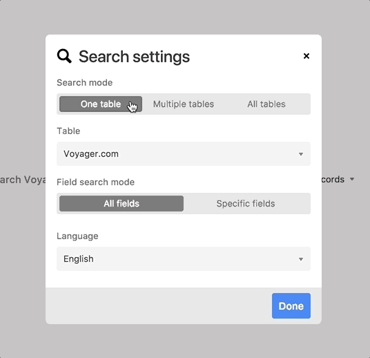 Search Block Settings
