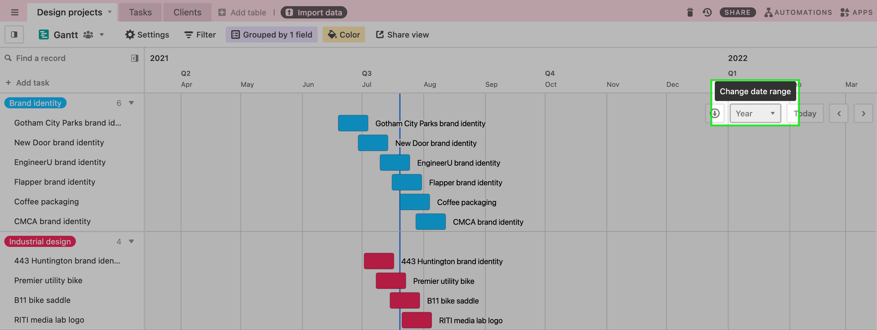 airtable gantt view