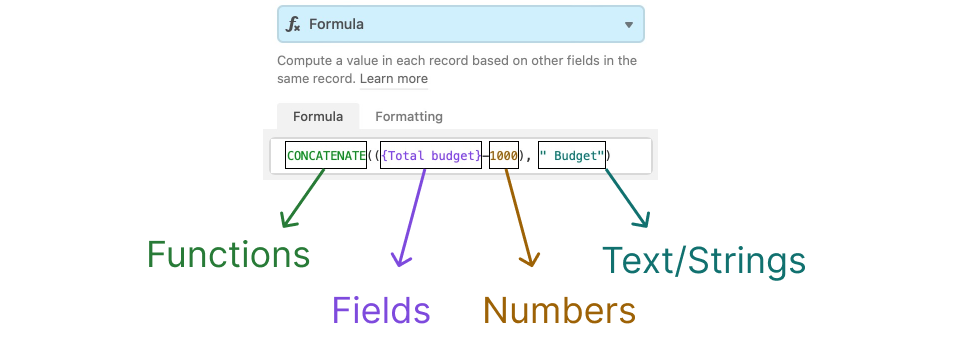 airtable formula field reference