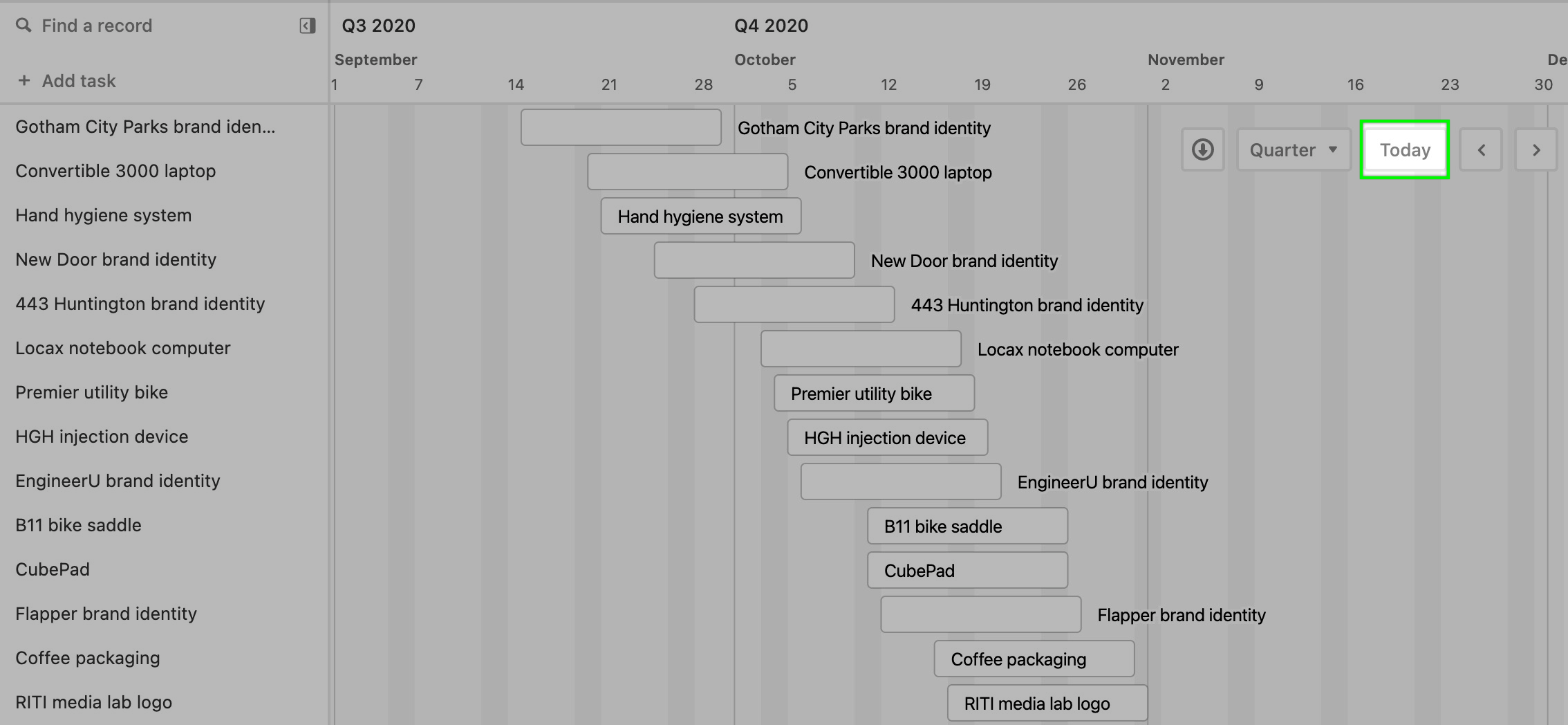 airtable gantt view