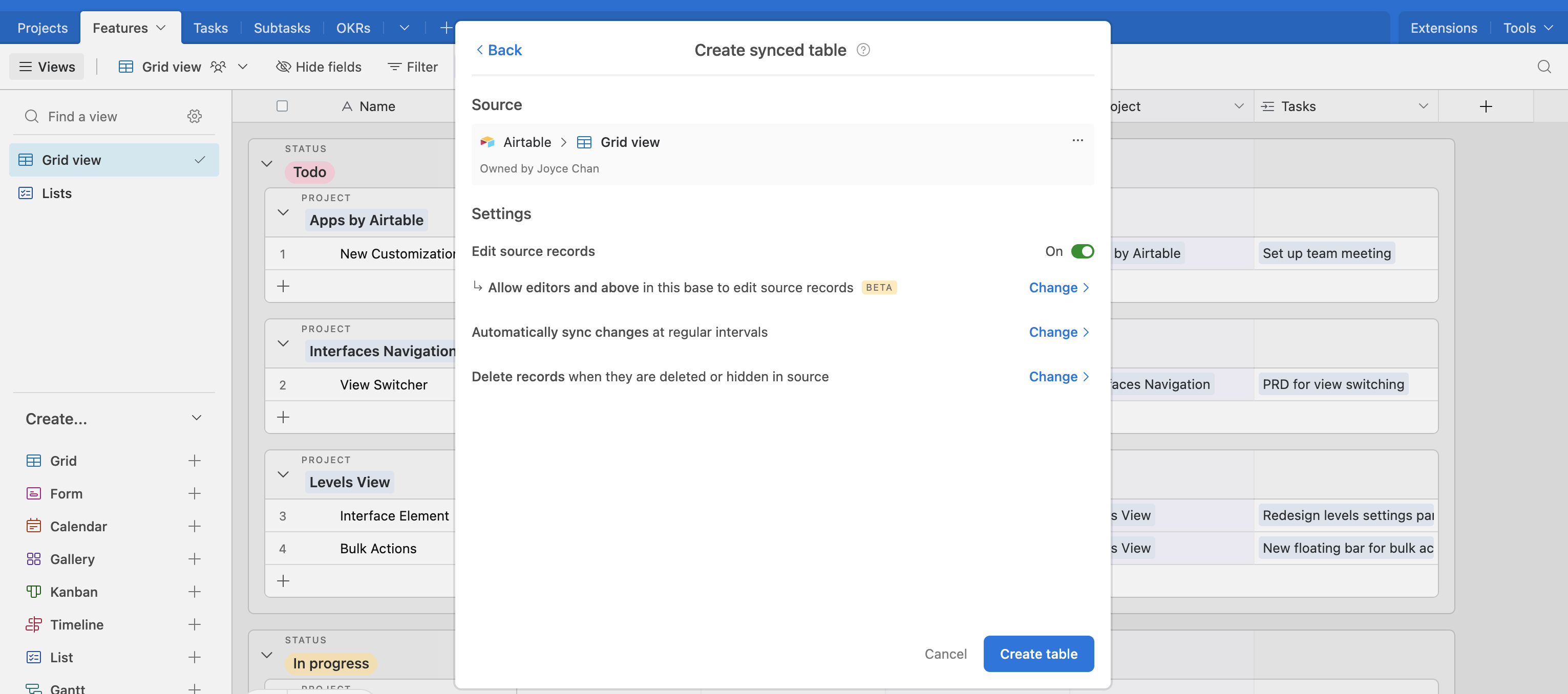 Two-way syncing in Airtable