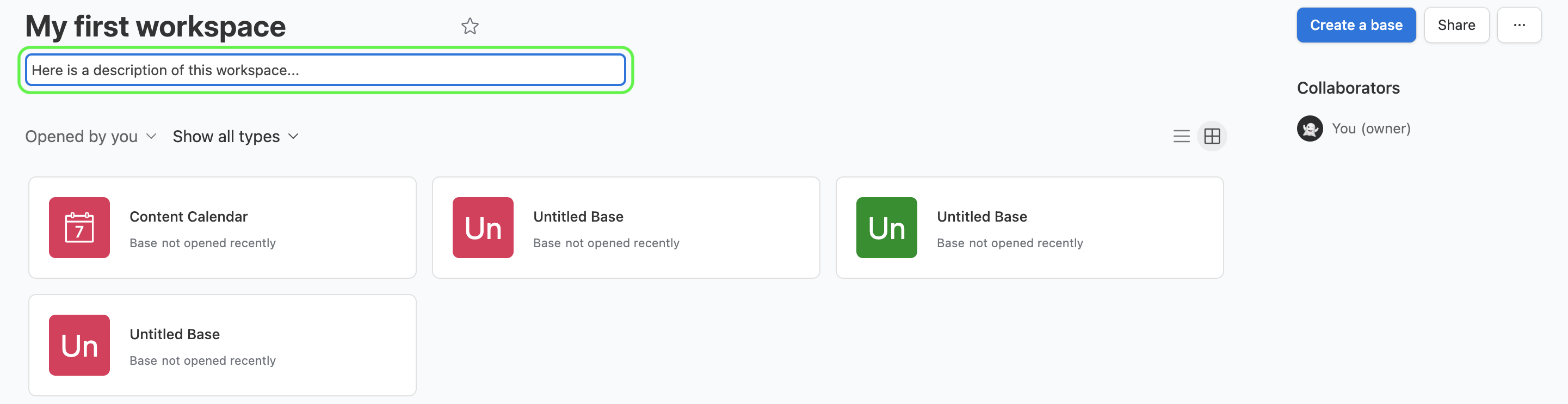 Create Your First Base in Airtable